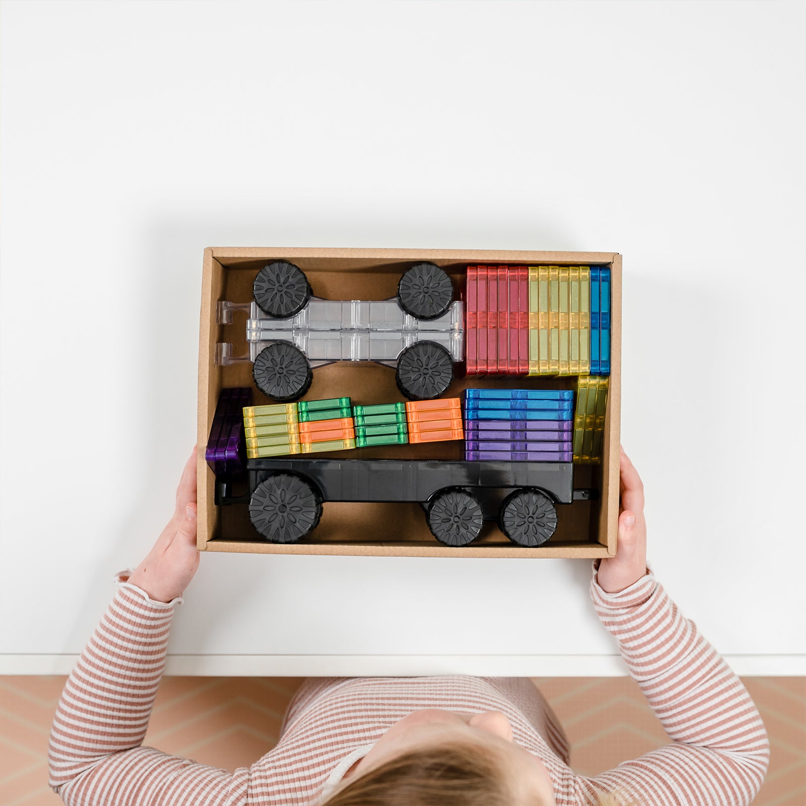 Magnetic Tiles Rainbow Transport Pack, 50 Pieces
