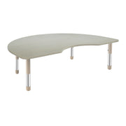48" x 72" Kidney Woodgrain Activity Table with Adjustable Chunky Legs - Asian Sand/Sand