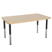 36" x 60" Rectangle La Madera Activity Table with Adjustable Super Legs - Maple Grain/Black