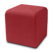 Jaxx Monroe Square Foam Ottoman with Stain Resistant Performance Fabric, Small (18 x 18), Poppy Red