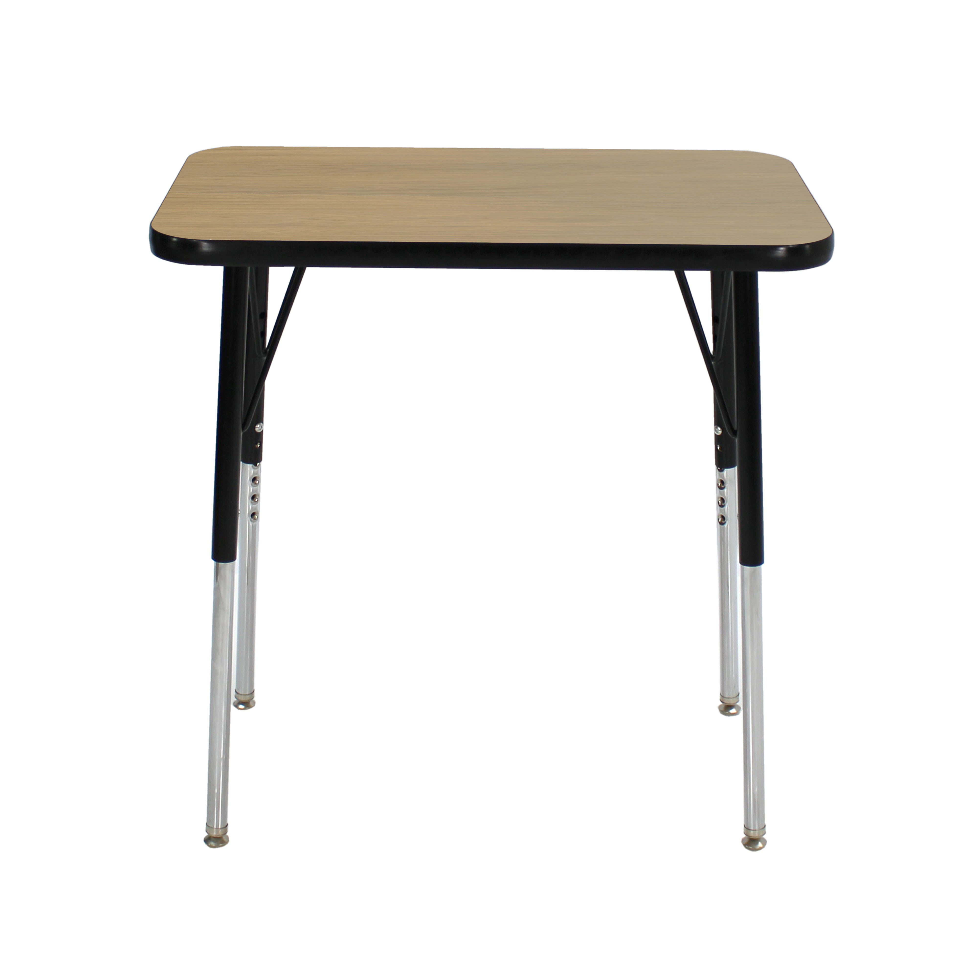 18" x 30" Rectangle T-Molding Activity Table with Adjustable Standard Swivel Glide Legs - Pasadena Oak/Black