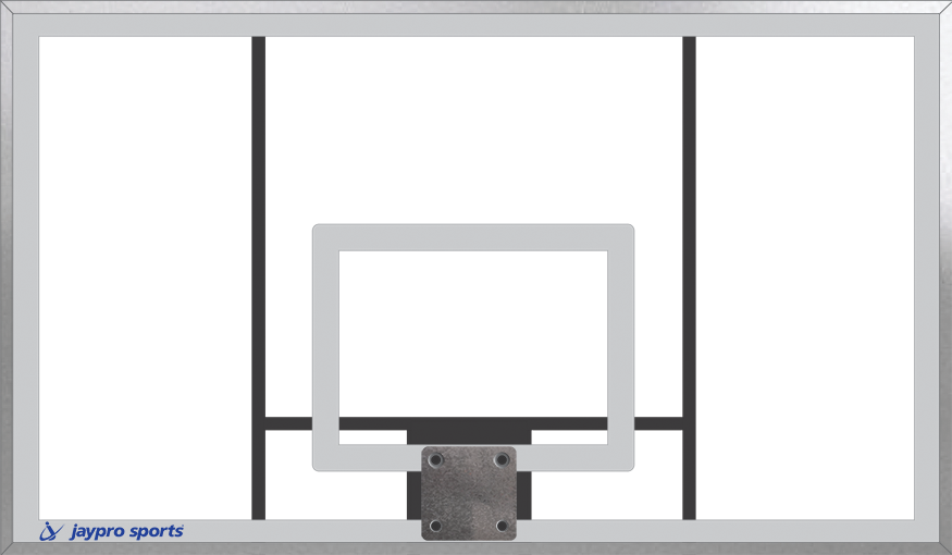 Basketball System - Titan   (Powder Coated) Black (6 in. x 6 in. Pole with 6 ft. Offset) - 72 in. Acrylic Backboard - Playground Goal (Surface Mount)
