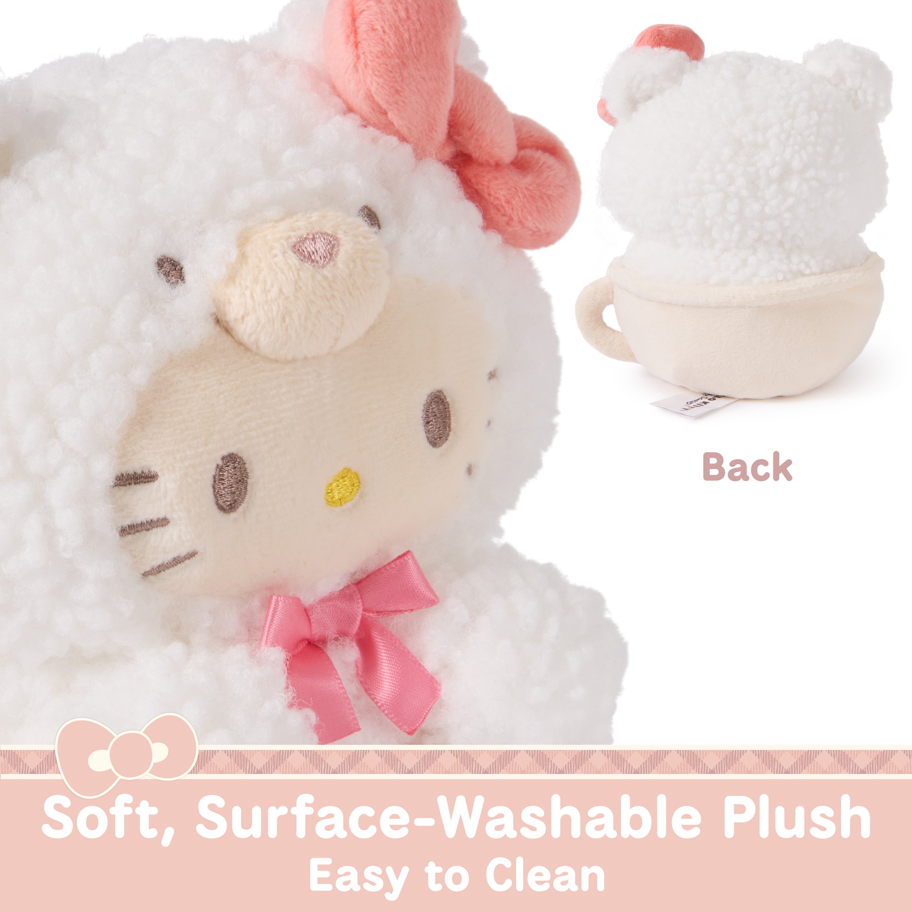 GUND Sanrio Official Hello Kitty Café Latte Teddy Bear Plush, Collectible Plush Toy, Stuffed Animal for Ages 1 and Up, White, 6”