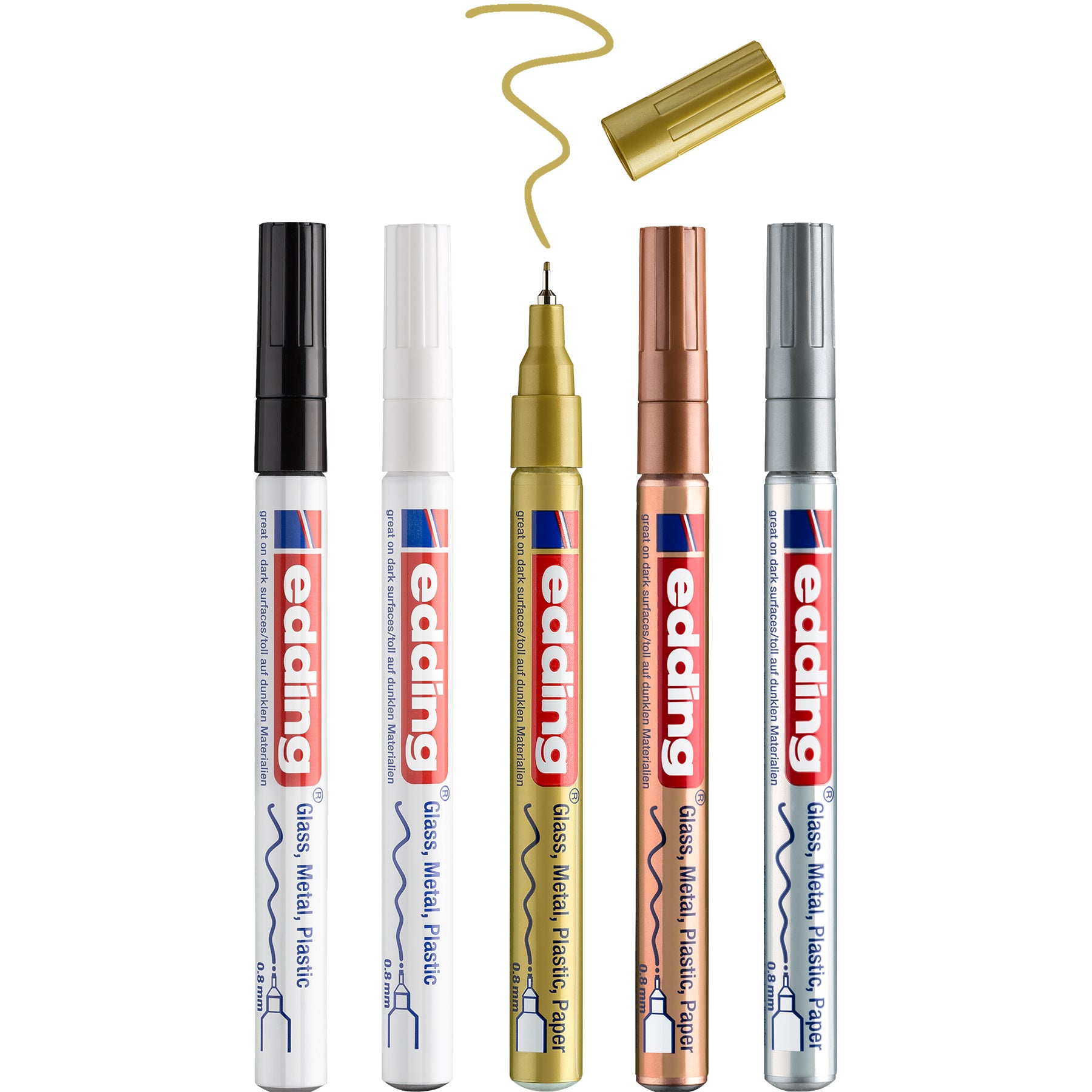 edding 780 Gloss Paint Marker - Set of 5 - Metallic