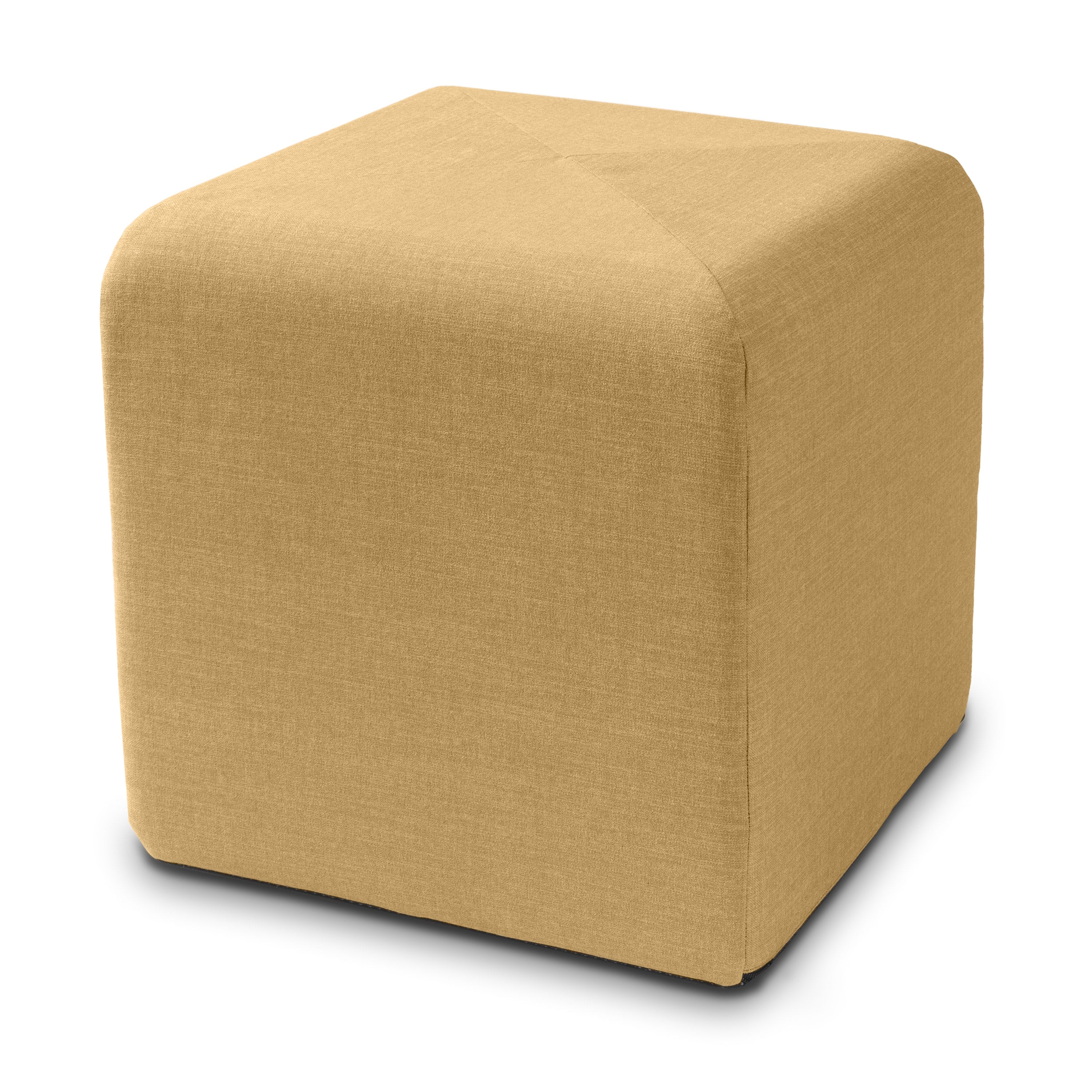 Jaxx Monroe Square Foam Ottoman with Stain Resistant Performance Fabric, Small (18 x 18), Wheat Gold