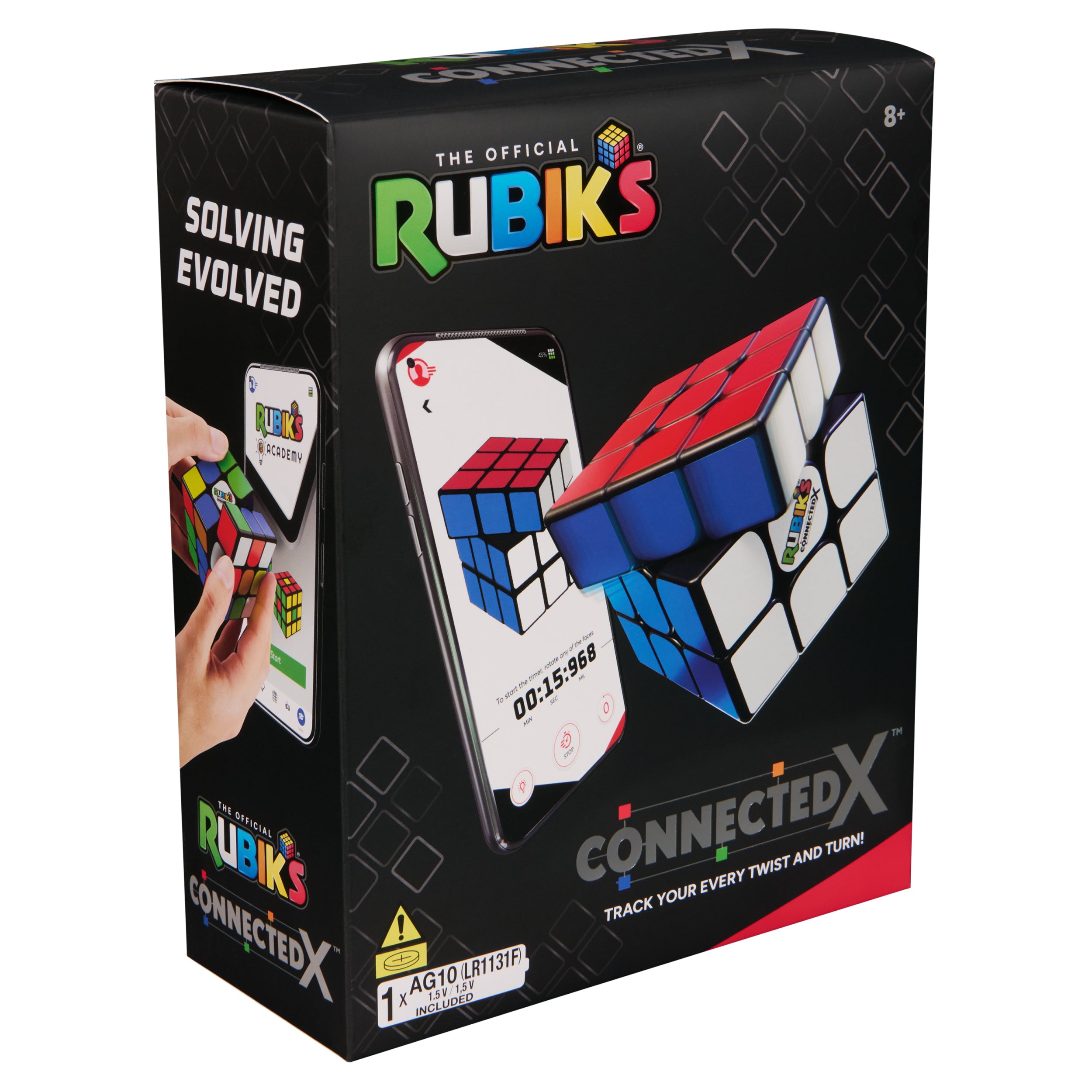Rubik's Cube, The Official Rubik’s ConnectedX, Bluetooth-Enabled 3x3 Speed Cube with Guided Learning App for Beginners, Brain Teaser Fidget Toy & Puzzle for Adults, Teens, & Kids, for Ages 8 & Up