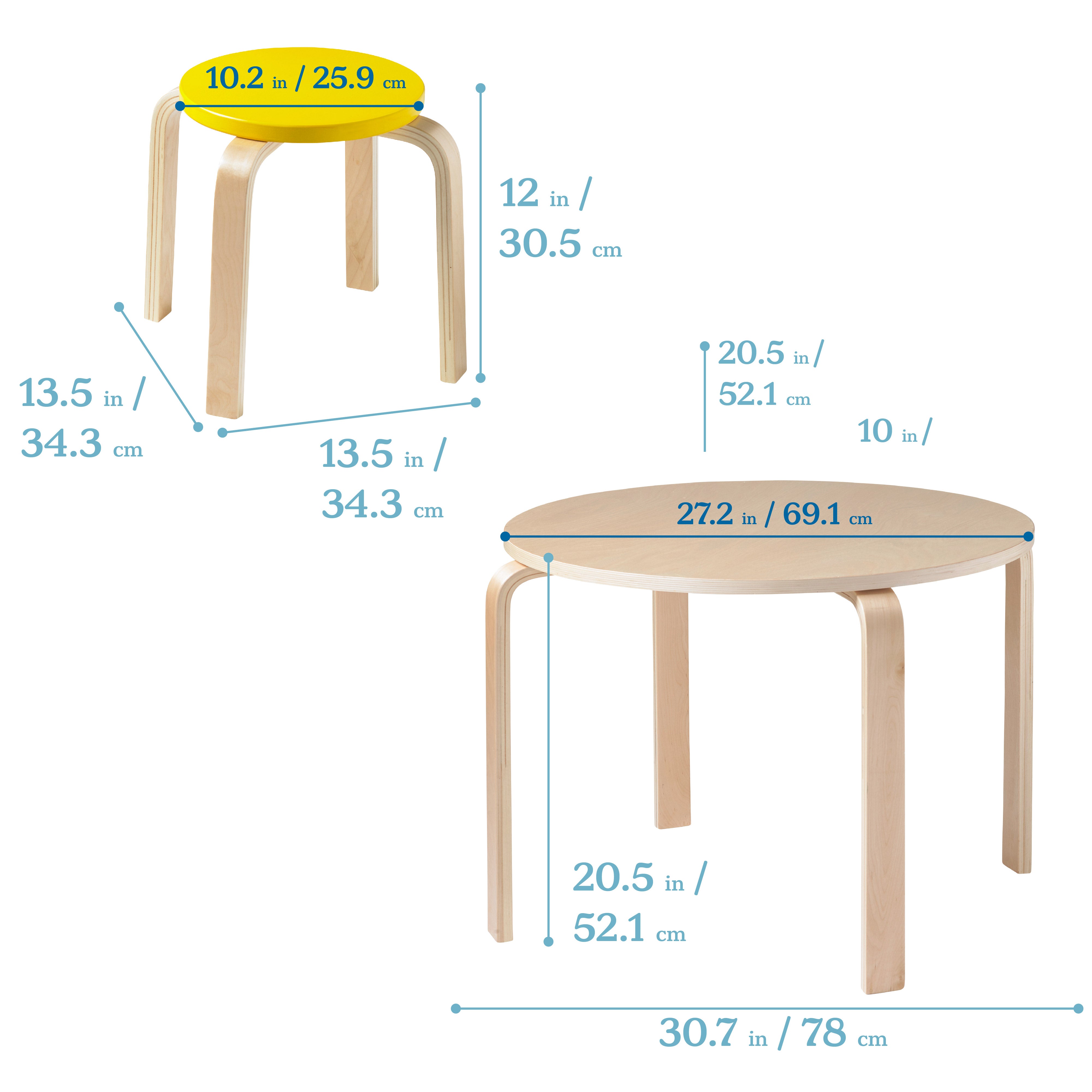 Bentwood Table and Stools Set - Assorted