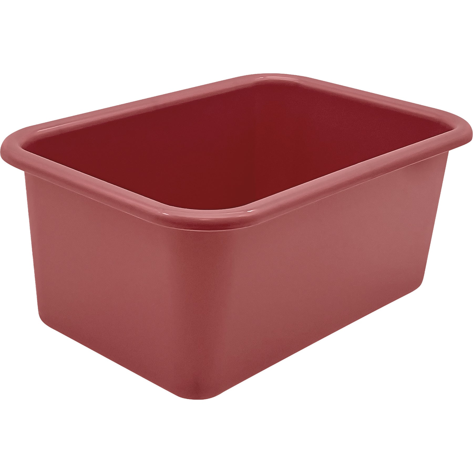 Small Plastic Storage Bin, Deep Rose