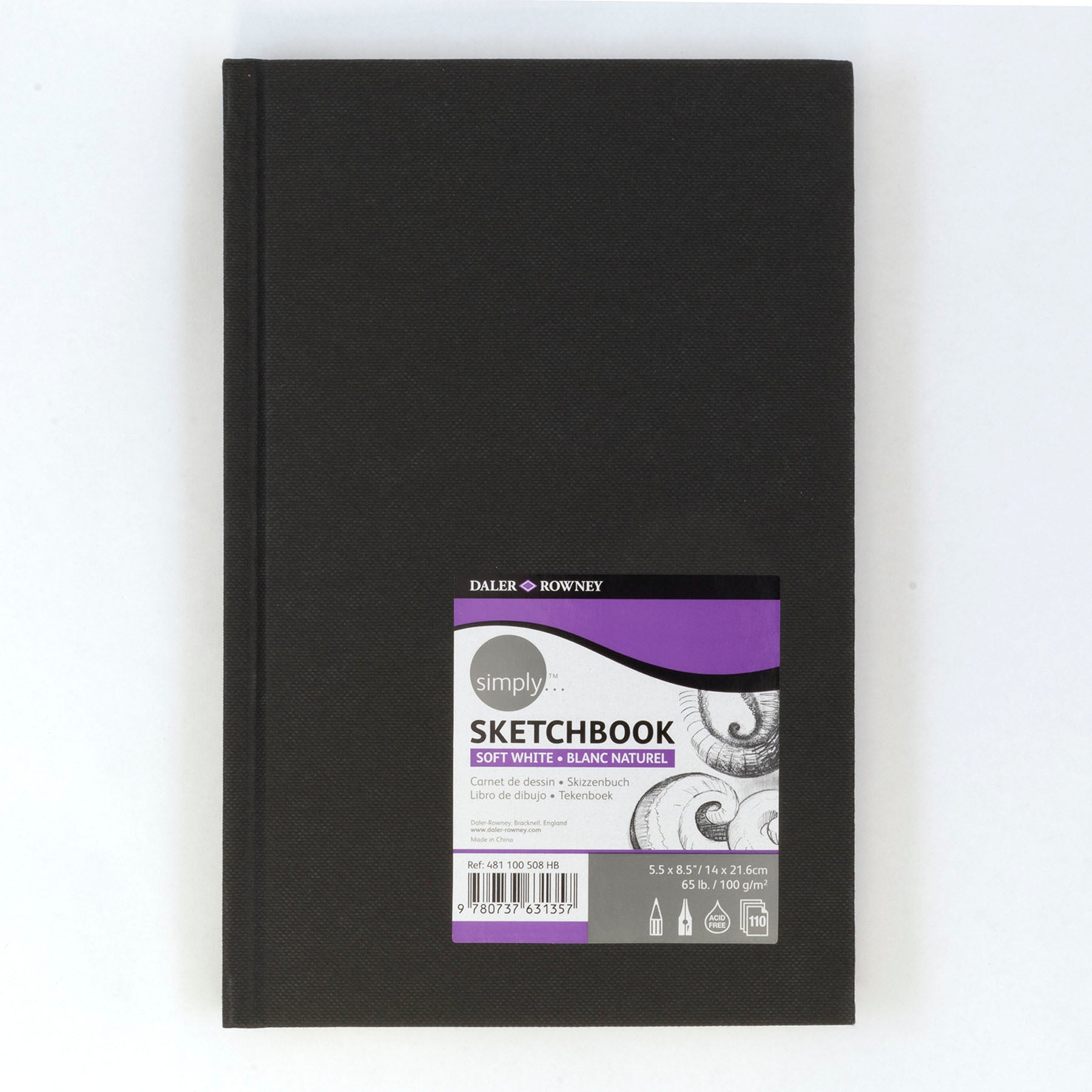 Simply... Sketchbook, Soft White, 80 Sheet, 5.5x8.5 inch, 1 Count