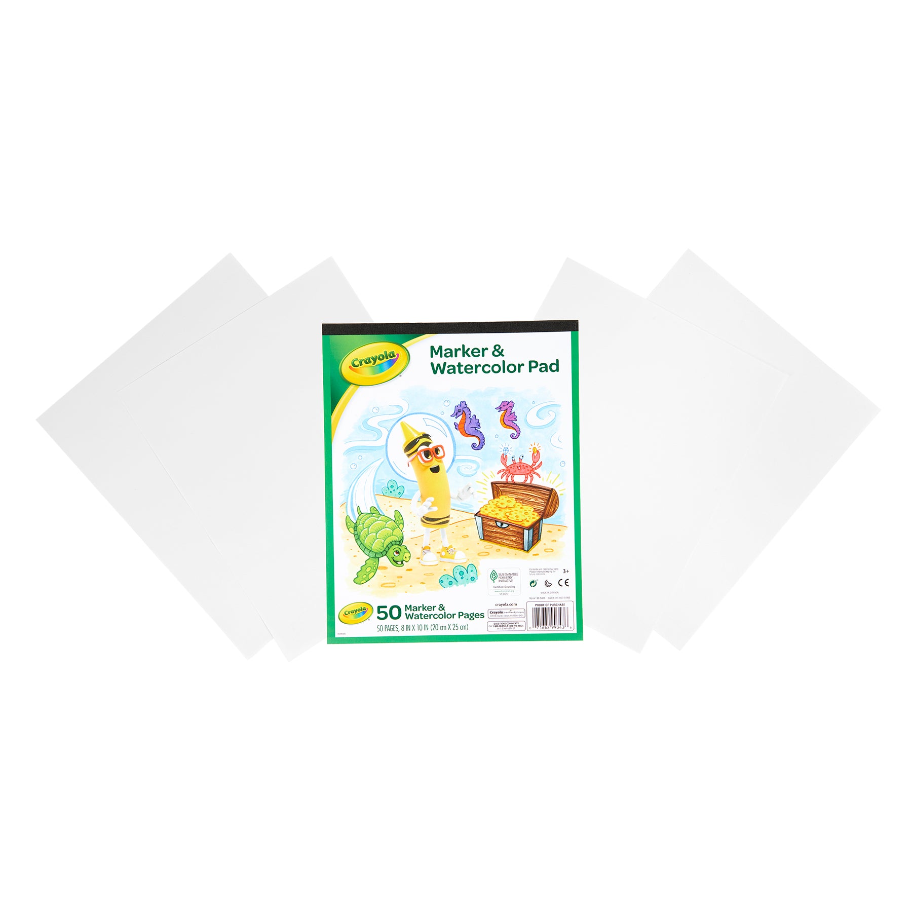 Marker & Watercolor Pad, 50 Blank Coloring Pages