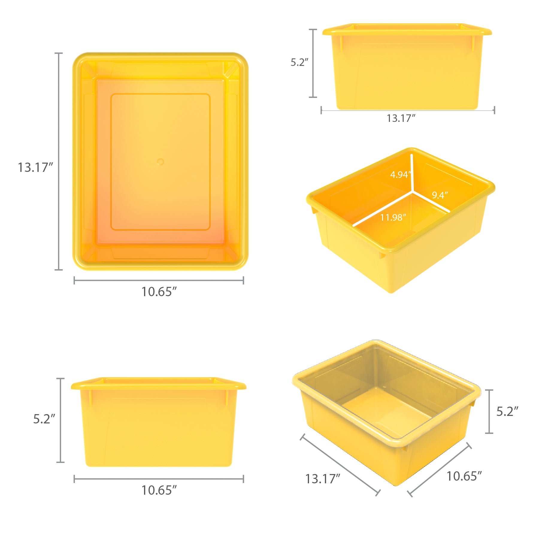 Deep Storage Tray, Yellow