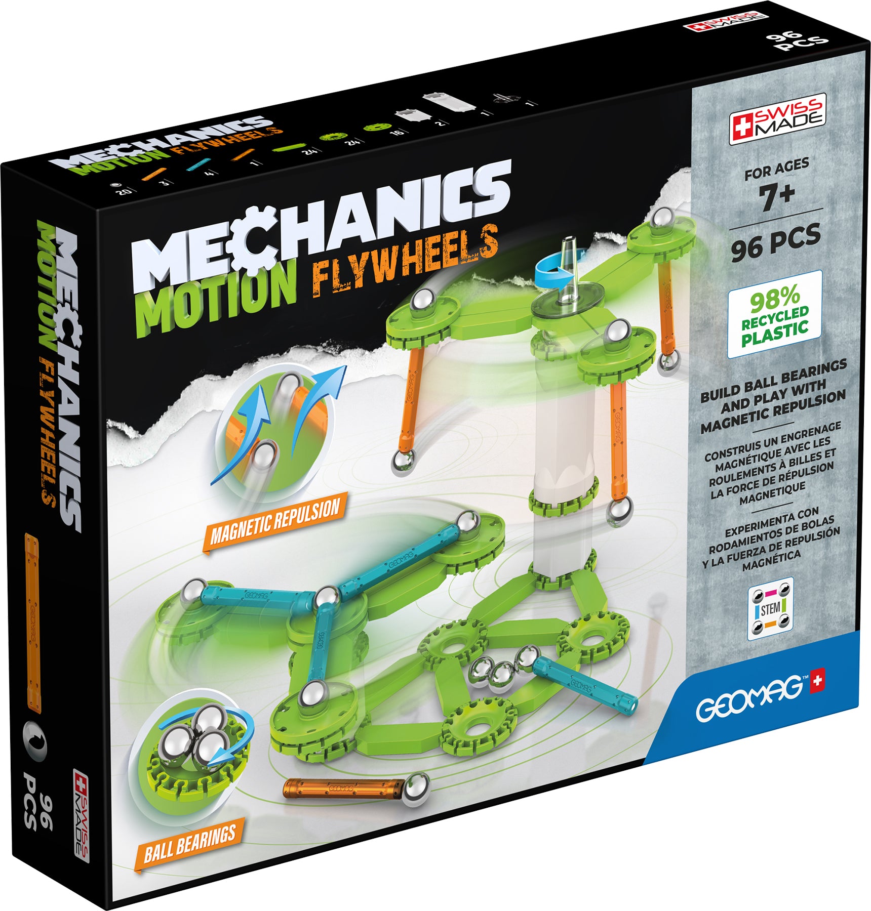 Geomag™ Mechanics Motion, Flywheels, Magnetic Building Set, 96 Pieces