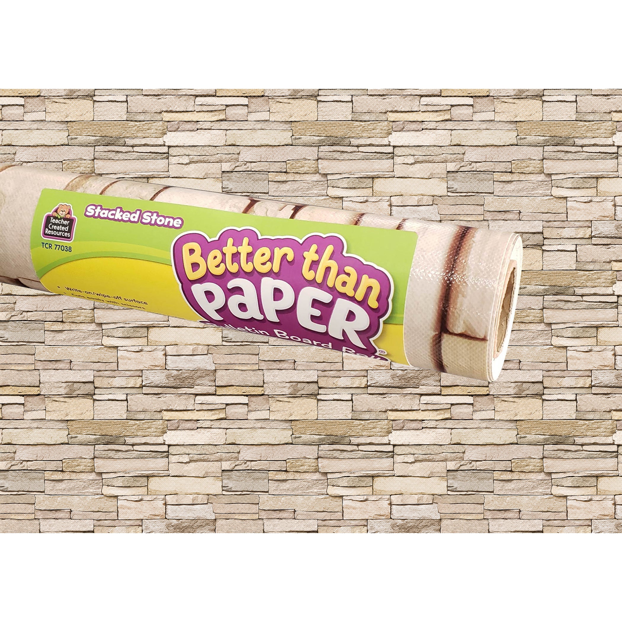 Better Than Paper® Bulletin Board Roll, 4' x 12', Stacked Stone, 4 Rolls