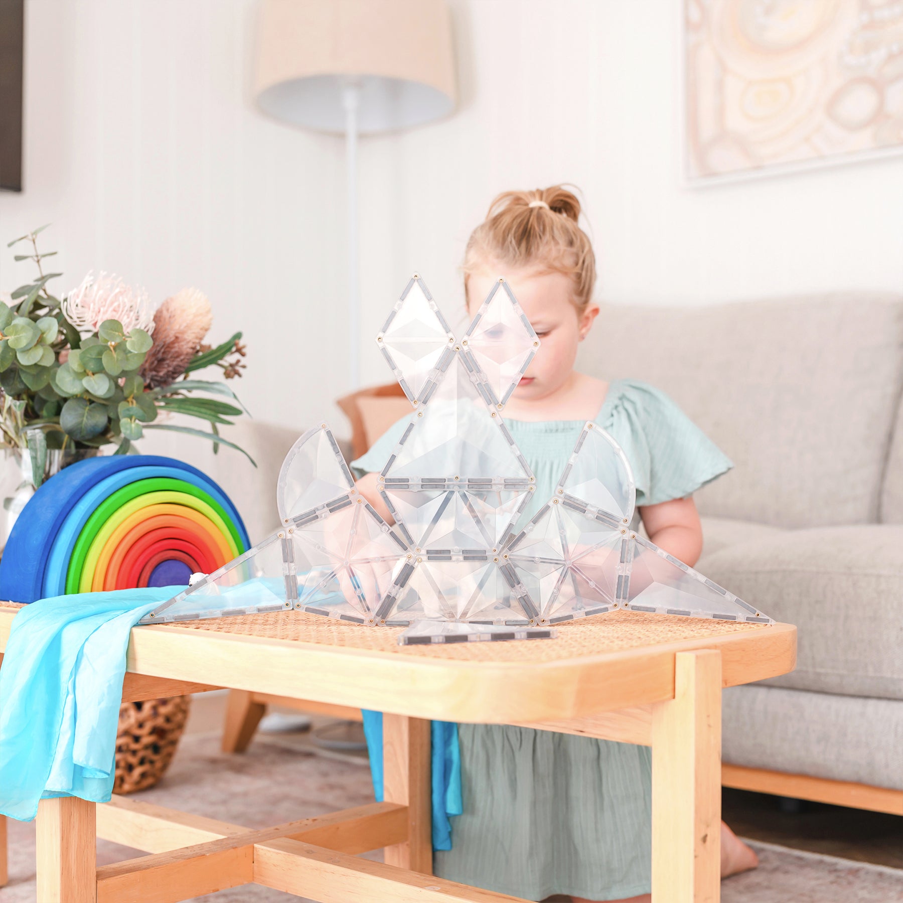 Magnetic Tiles Clear Shape Expansion Pack, 24 Pieces
