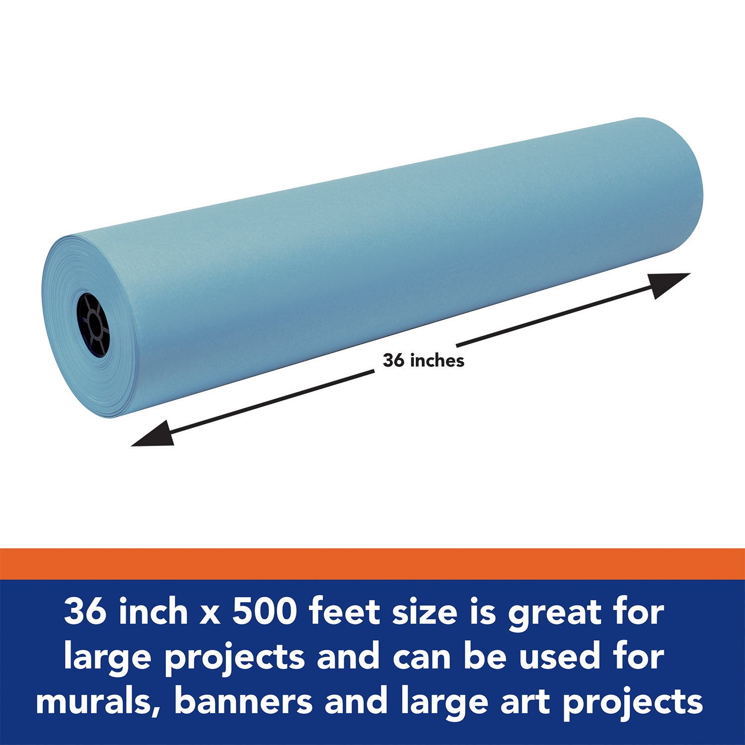 Art Paper Roll, Sky Blue, 36" x 500', 1 Roll