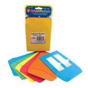 Bright Pressure Sensitive Pockets 30, 6 ea of primary colors/ red, blue, green, yellow, orange 3.5"x5"