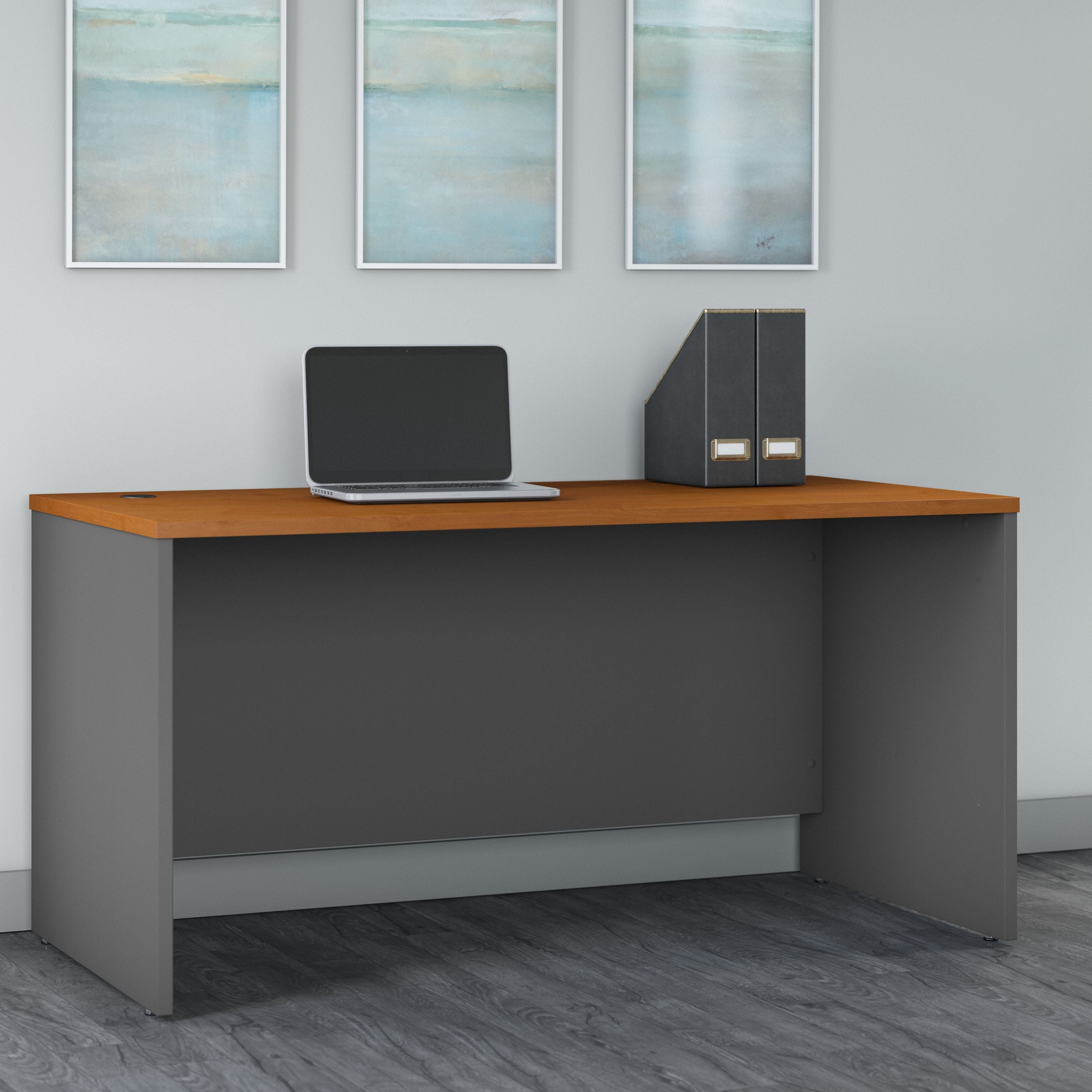 Bush Business Furniture Series C 60W x 30D Office Desk in Natural Cherry - 59.45" Width x 29.37" Depth x 29.84" Height