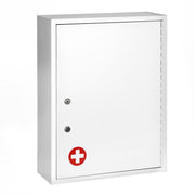 21 in. H x 16 in. W x 6 in. D Large Dual Lock Surface-Mount Medical Security Cabinet in White 2 Pack
