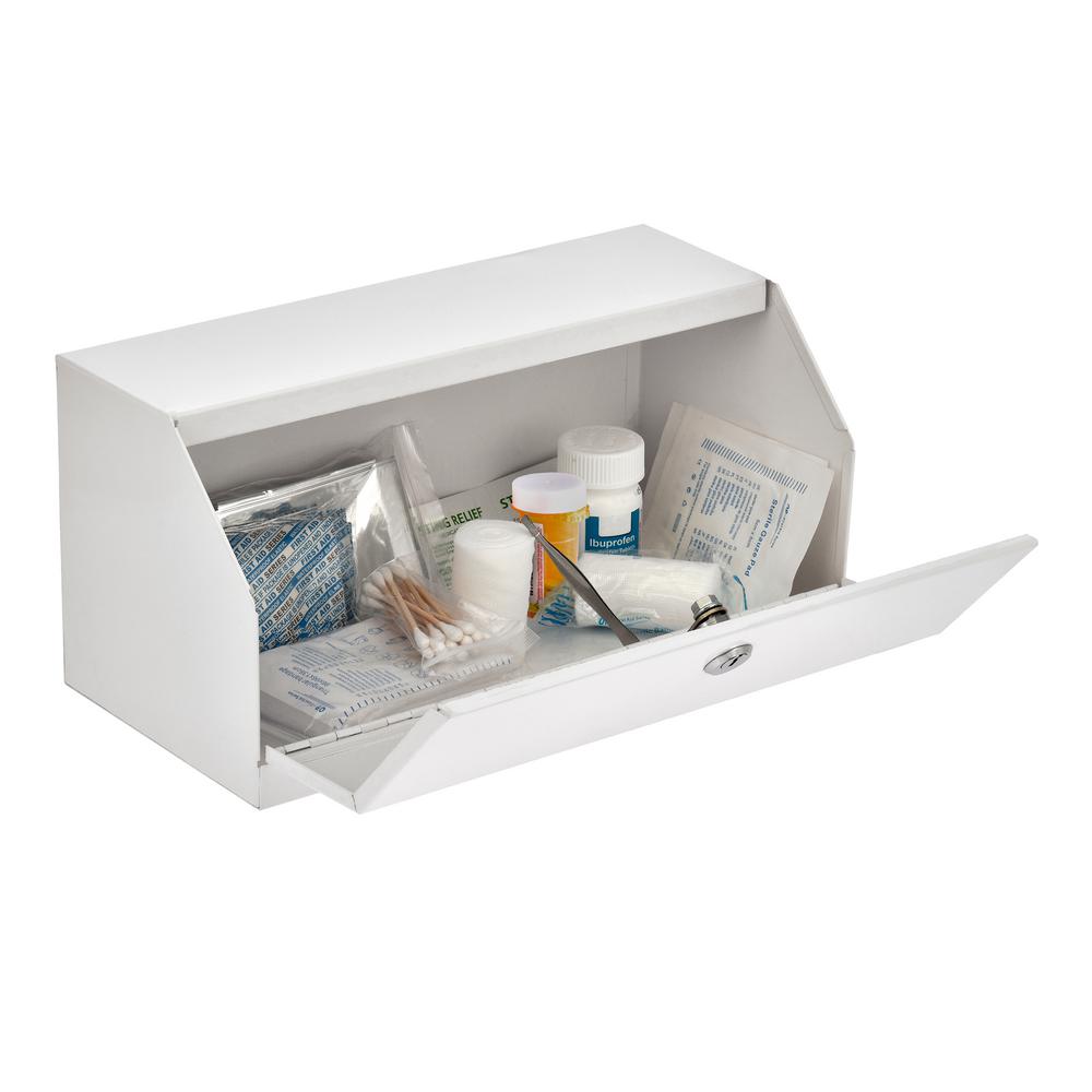 6 in. H x 12.5 in. W x 5.9 in. D Locking Steel Surface-Mount Medicine Cabinet