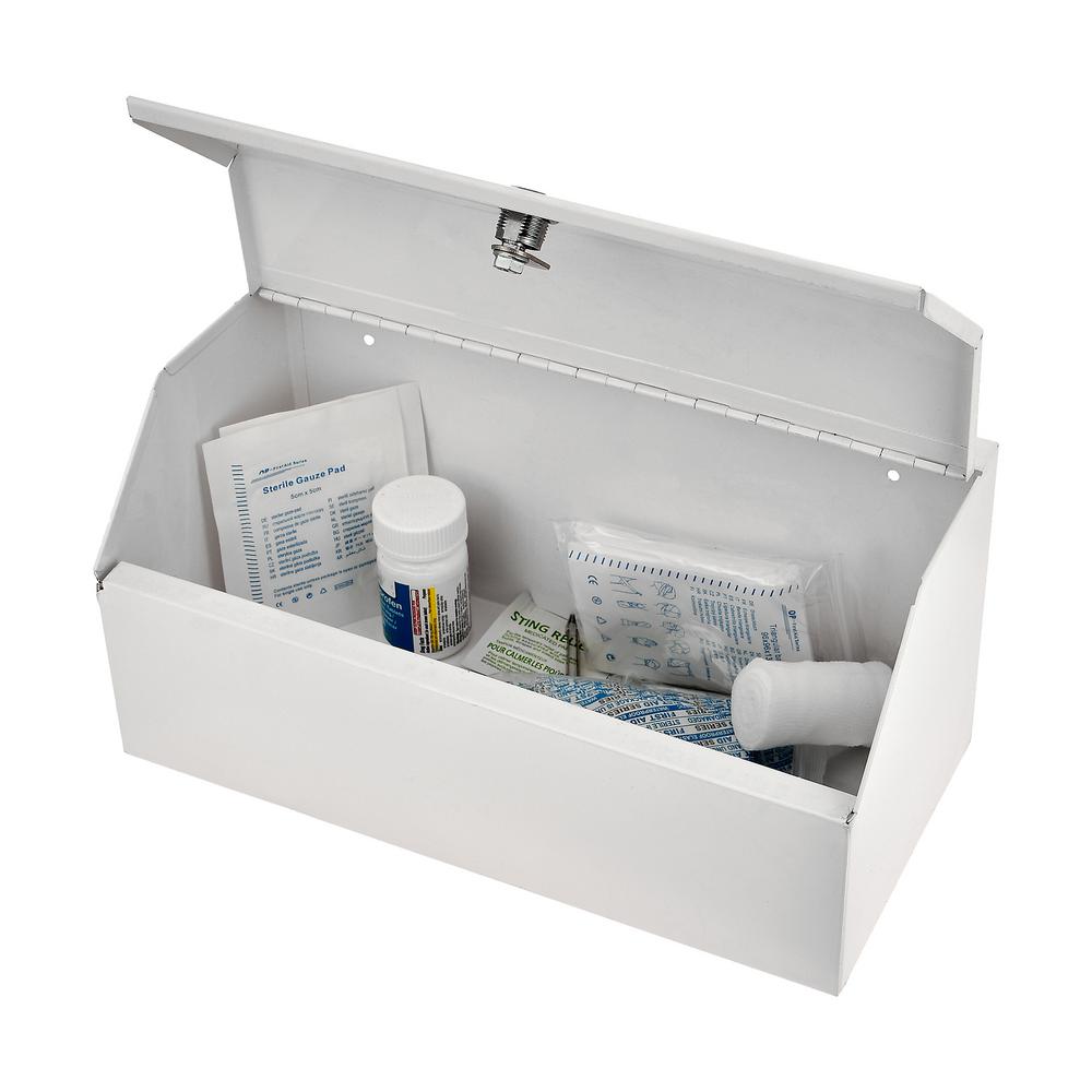 6 in. H x 12.5 in. W x 5.9 in. D Locking Steel Surface-Mount Medicine Cabinet