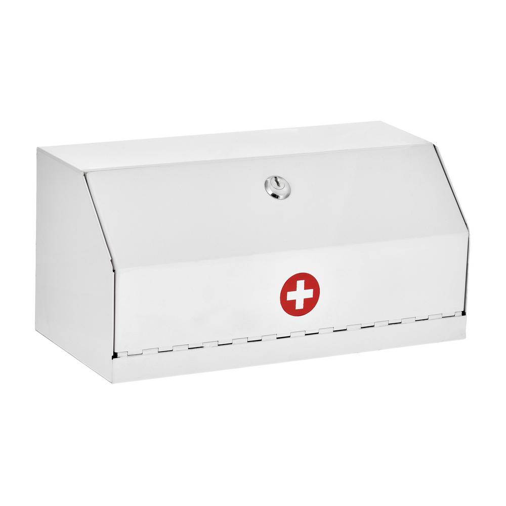 6 in. H x 12.5 in. W x 5.9 in. D Locking Steel Surface-Mount Medicine Cabinet