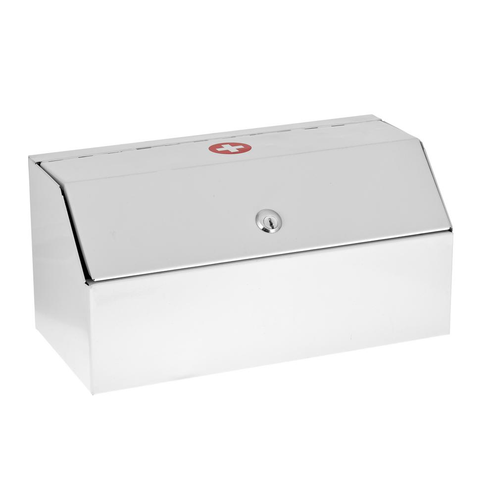 6 in. H x 12.5 in. W x 5.9 in. D Locking Steel Surface-Mount Medicine Cabinet