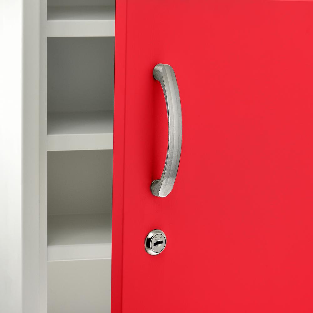 21 in. H x 16 in. W Dual Lock Surface-Mount Medical Security Cabinet in Red with Pull-Out Shelf and Document Pocket 2 Pack