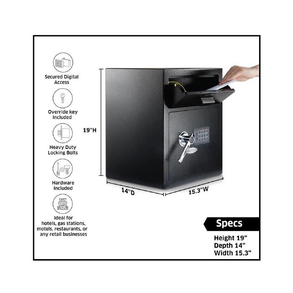 AdirOffice 1.1 cu. ft. Steel Digital Depository Safe with Digital keypad with 30 Key Cabinet