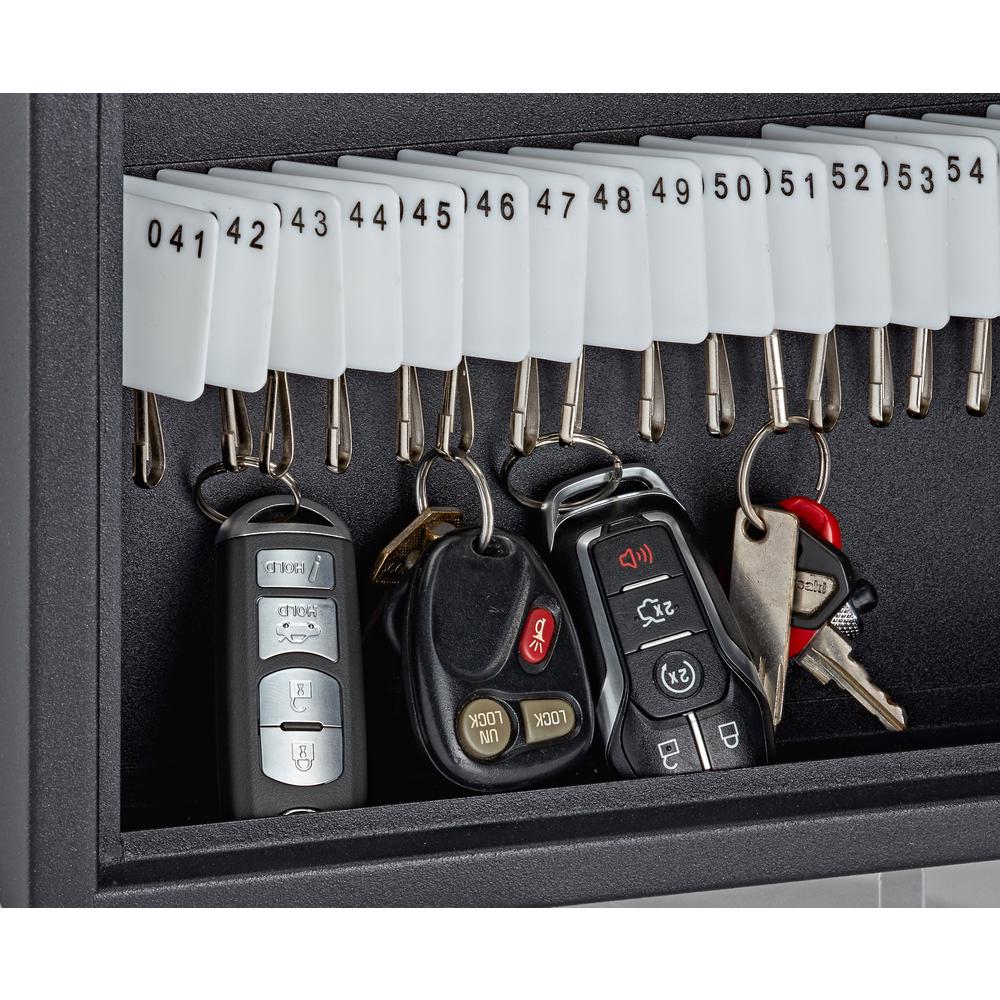 60-Key Steel Heavy-Duty Digital Lock Key Cabinet, Black