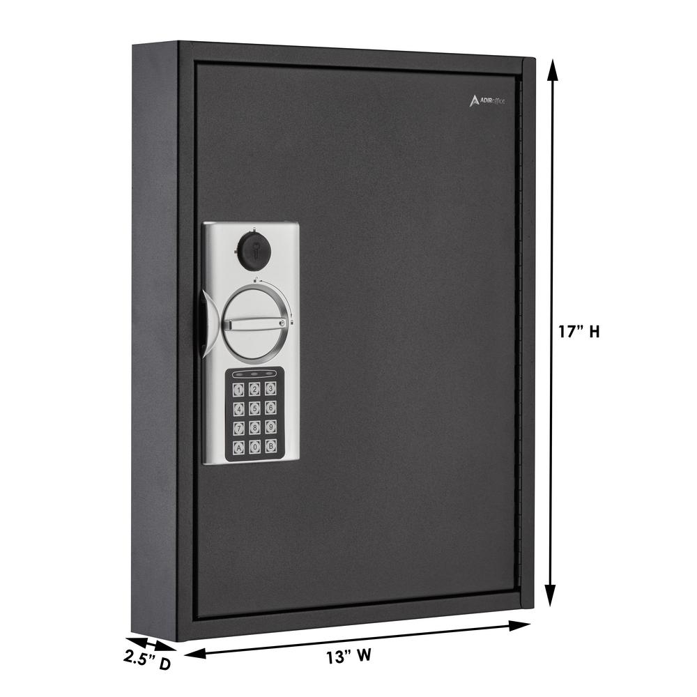 60-Key Steel Heavy-Duty Digital Lock Key Cabinet, Black