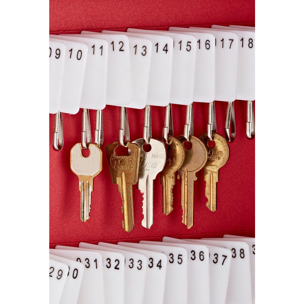 60-Key Steel Heavy-Duty Digital Lock Key Cabinet, Red with 100 Key Tags