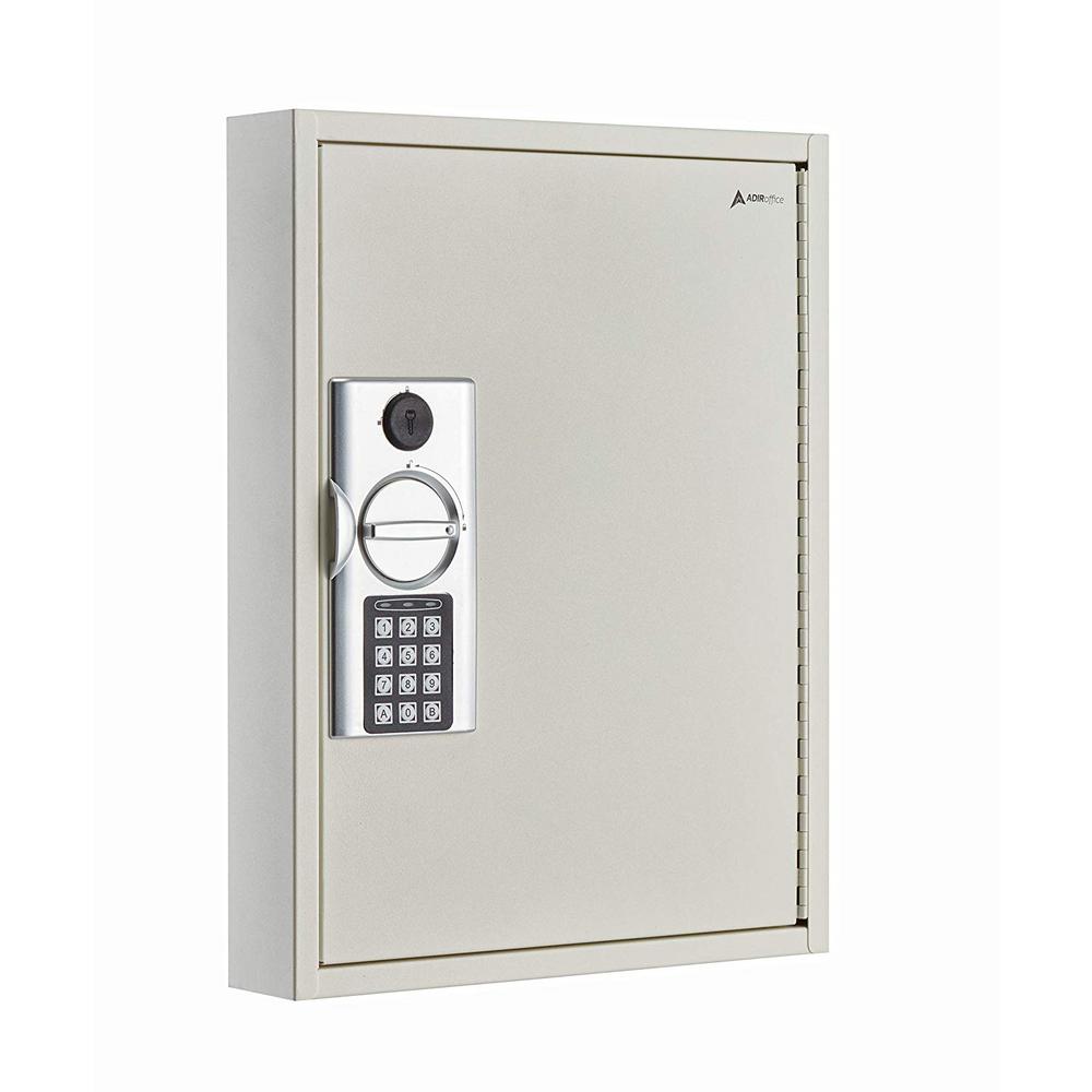 60-Key Steel Heavy-Duty Digital Lock Key Cabinet, White