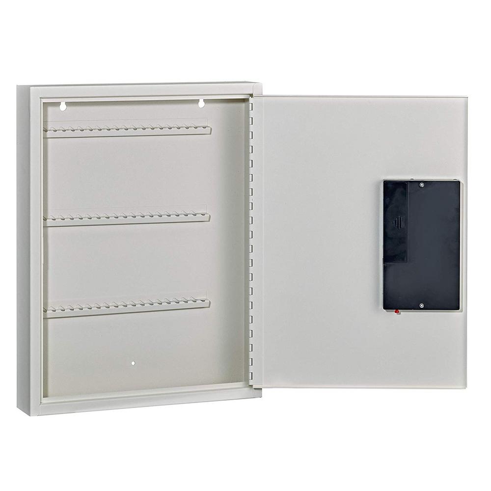 60-Key Steel Heavy-Duty Digital Lock Key Cabinet, White