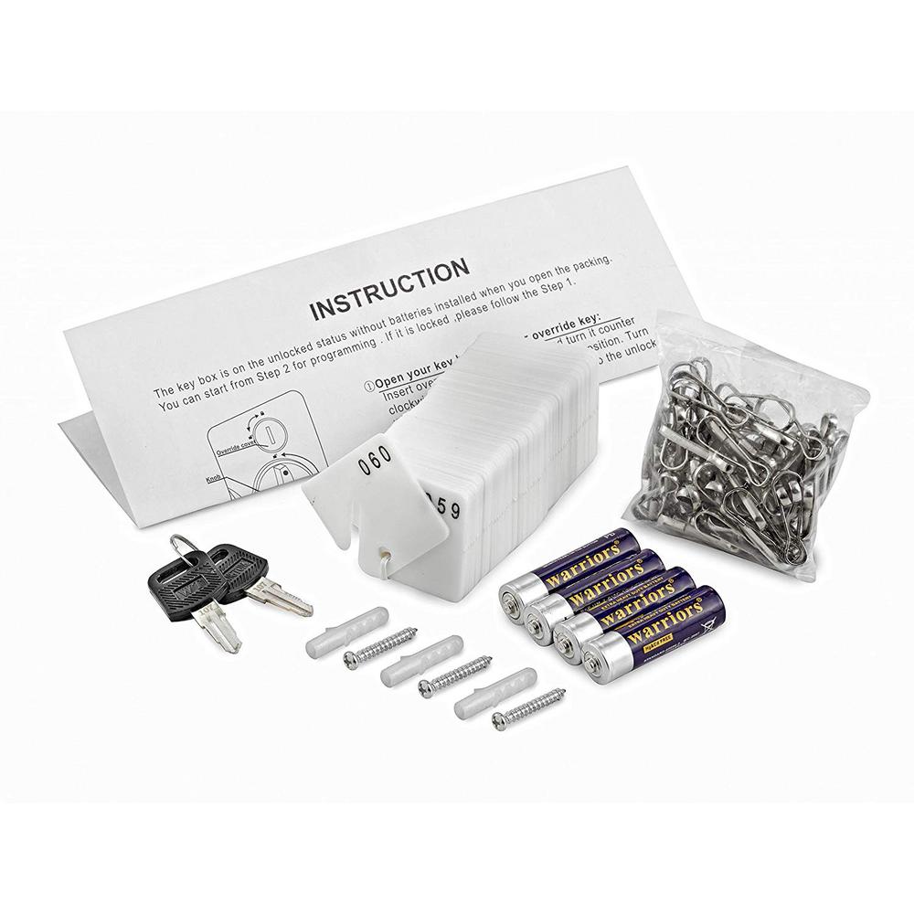 60-Key Steel Heavy-Duty Digital Lock Key Cabinet, White