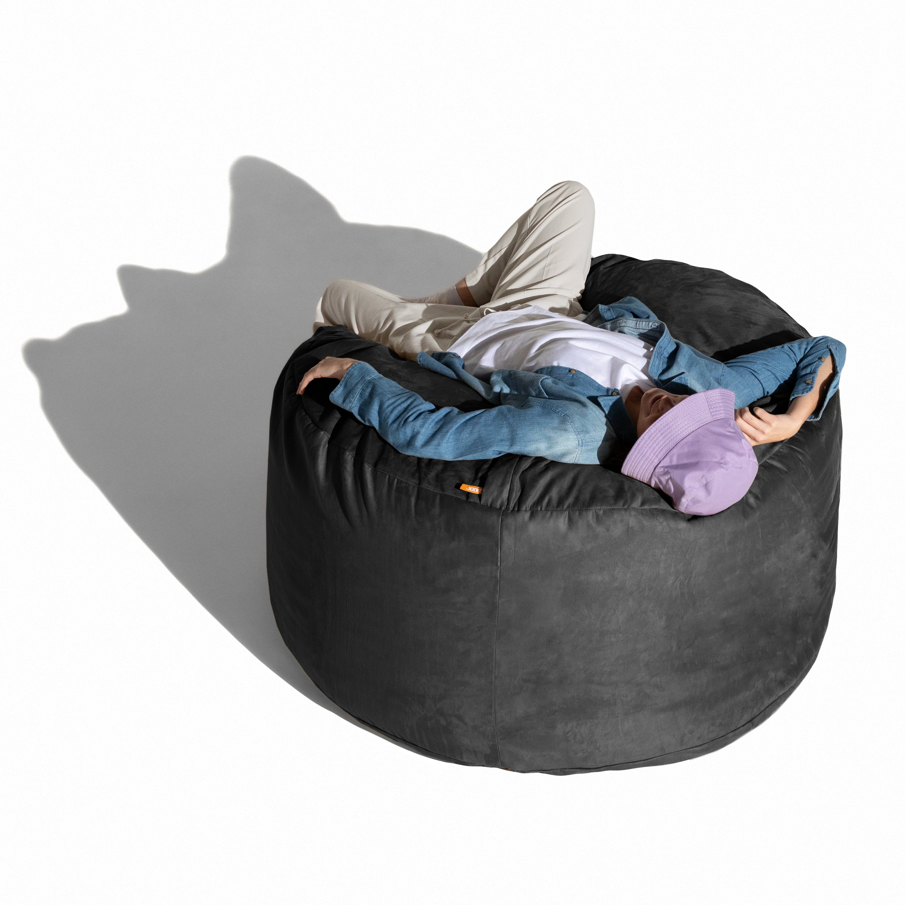 Jaxx 4 ft Round Bean Bag Chair for Adults, Black