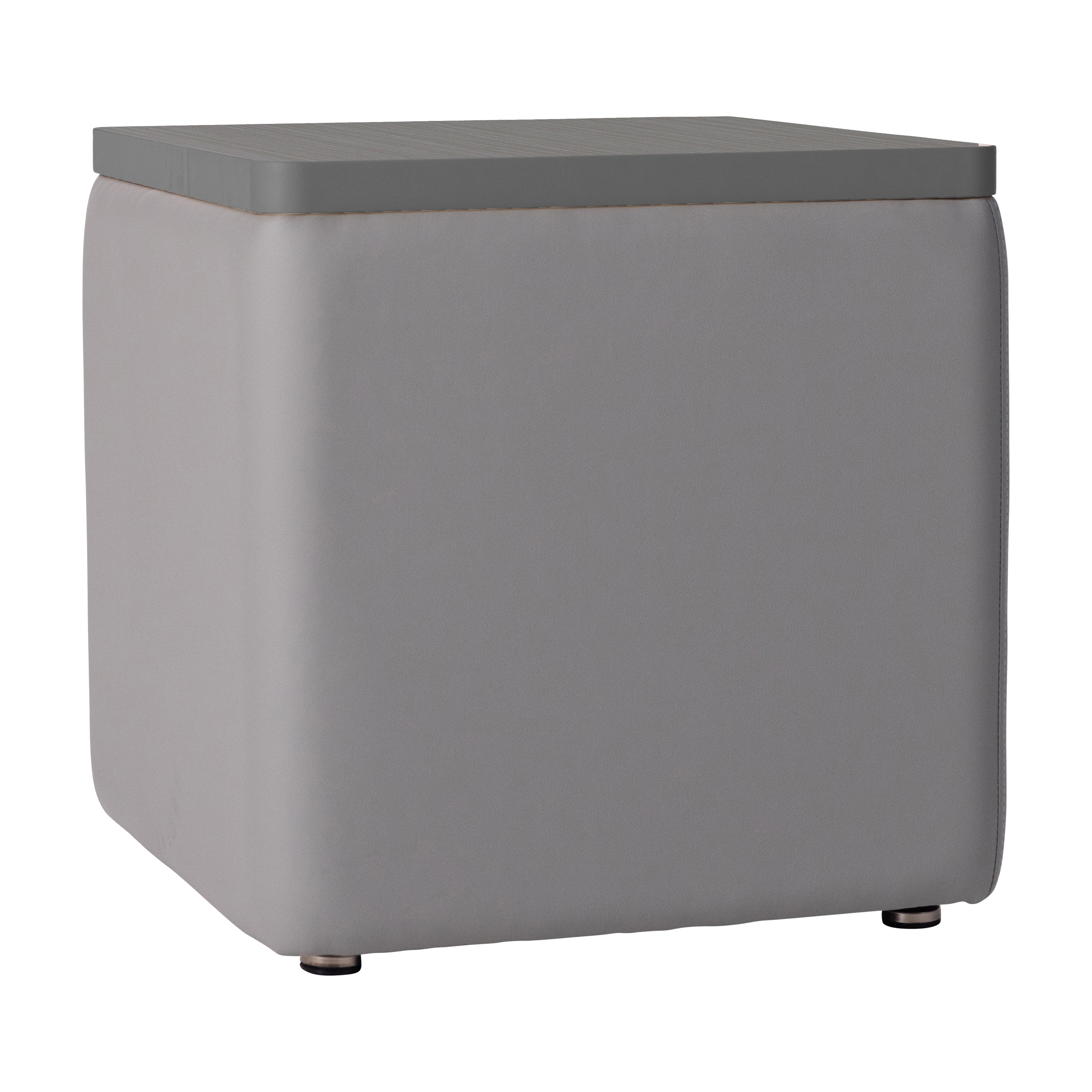 Pro Series Upholstered 18" x 18" Square Ottoman Table 18" Height - Gray/Cosmic Strandz