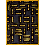Admit One 10'9" x 13'2" area rug in color Black