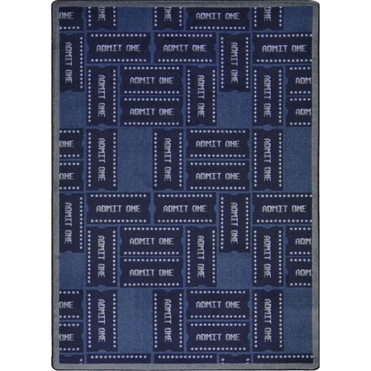 Admit One 5'4" x 7'8" area rug in color Blue