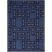 Admit One 5'4" x 7'8" area rug in color Blue