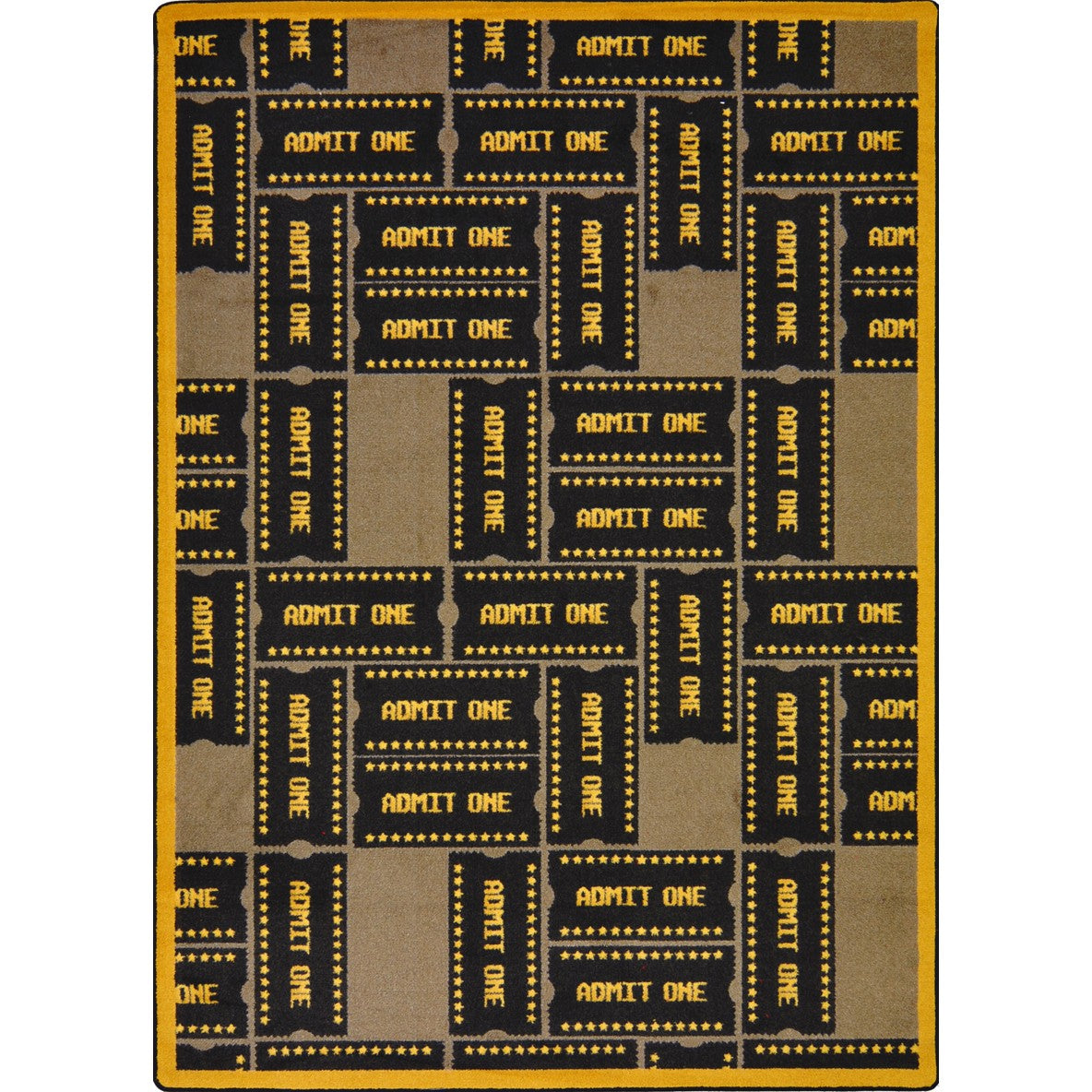 Admit One 3'10" x 5'4" area rug in color Brown