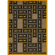 Admit One 3'10" x 5'4" area rug in color Brown