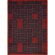 Admit One 10'9" x 13'2" area rug in color Burgundy
