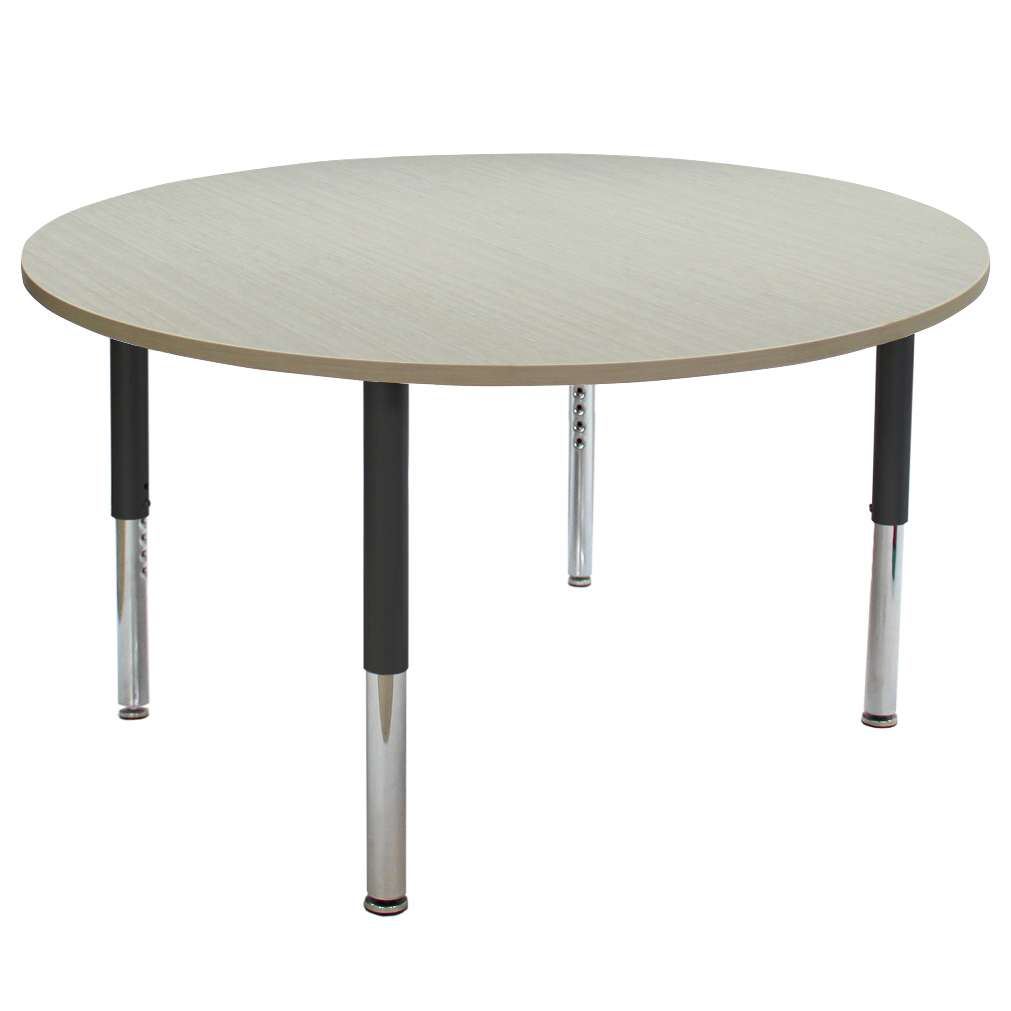48" Round La Madera Activity Table with Adjustable Super Legs - Asian Sand/Black