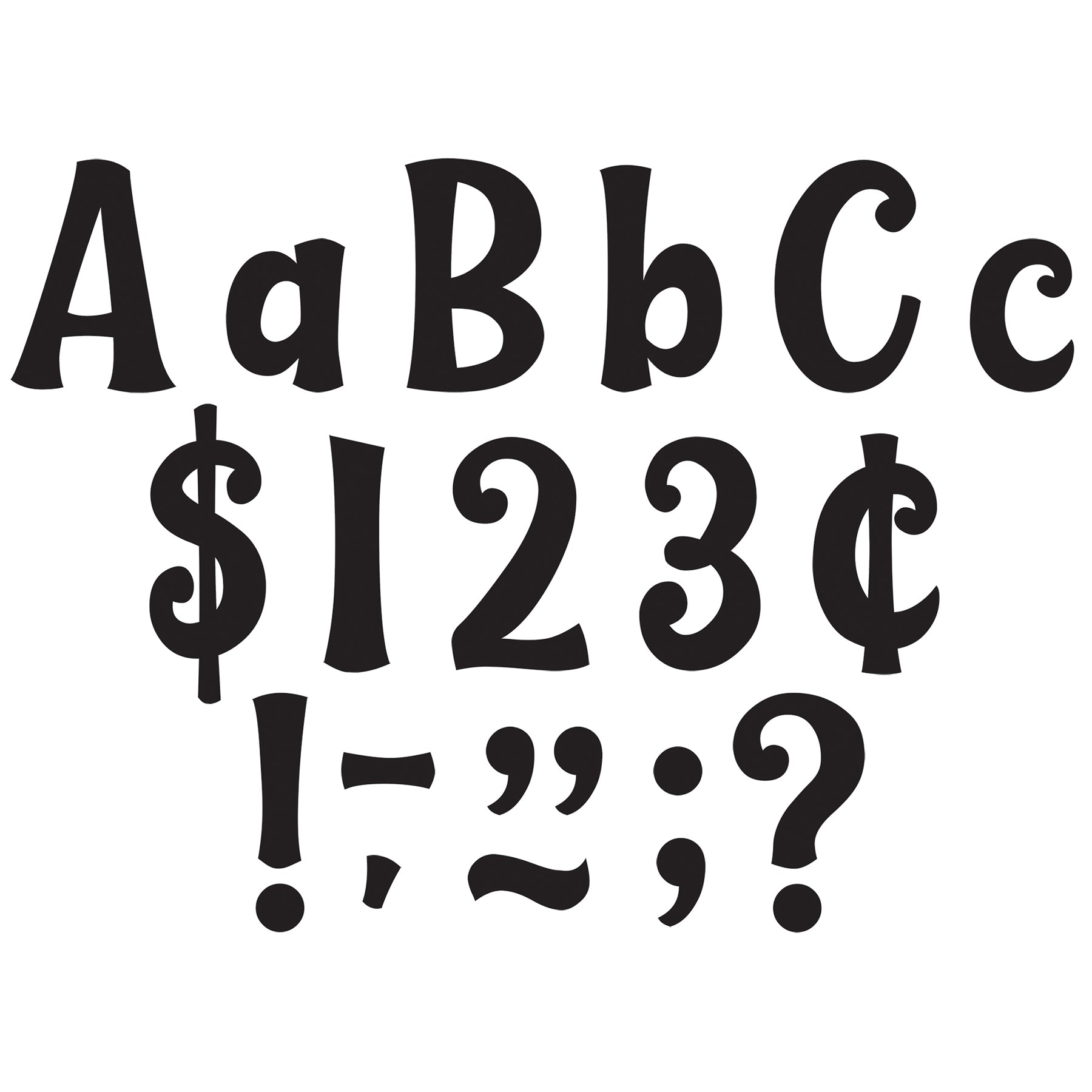 Black 4" Wild Whimsy Letters Combo Pack, Pack of 270
