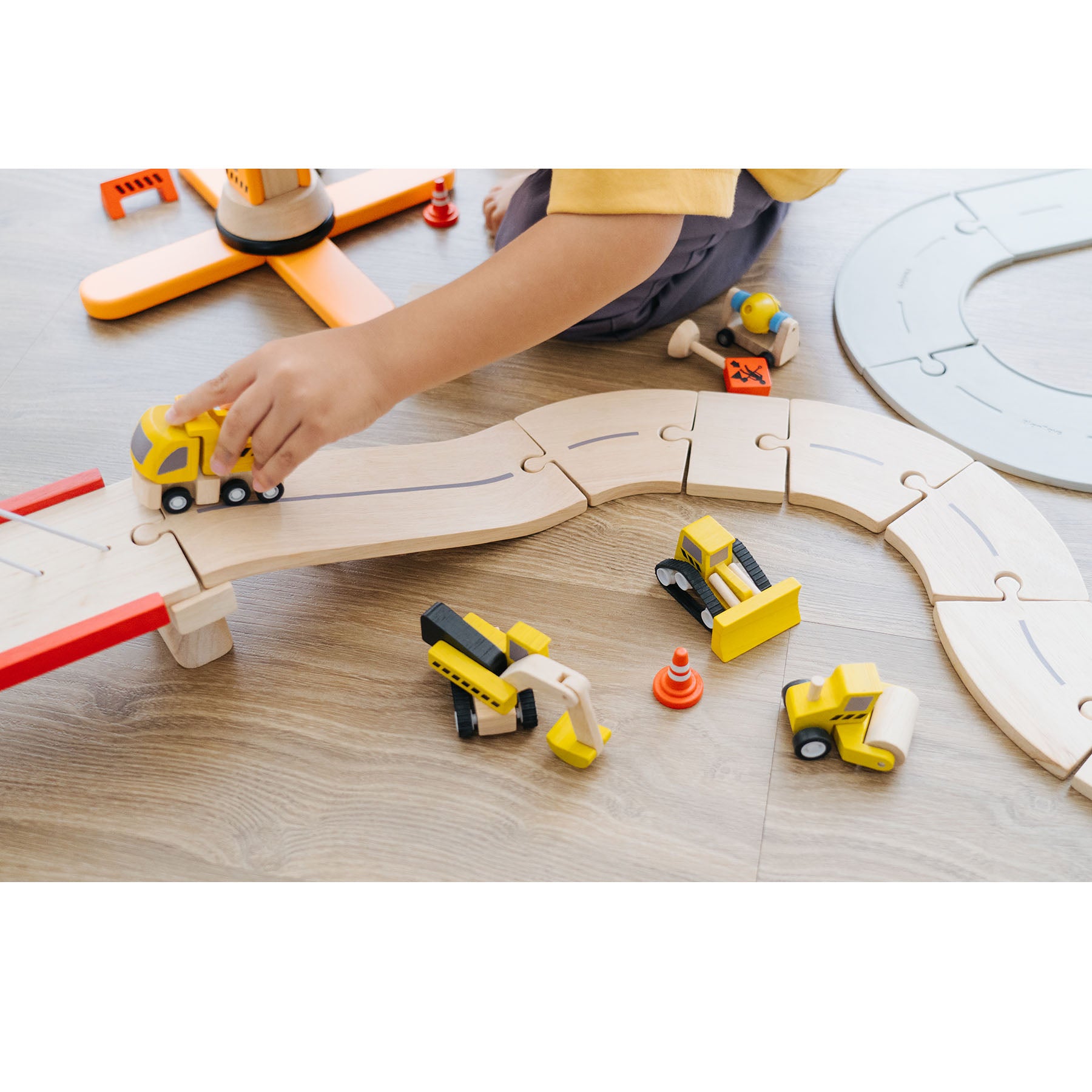 Wooden Road Construction Playset