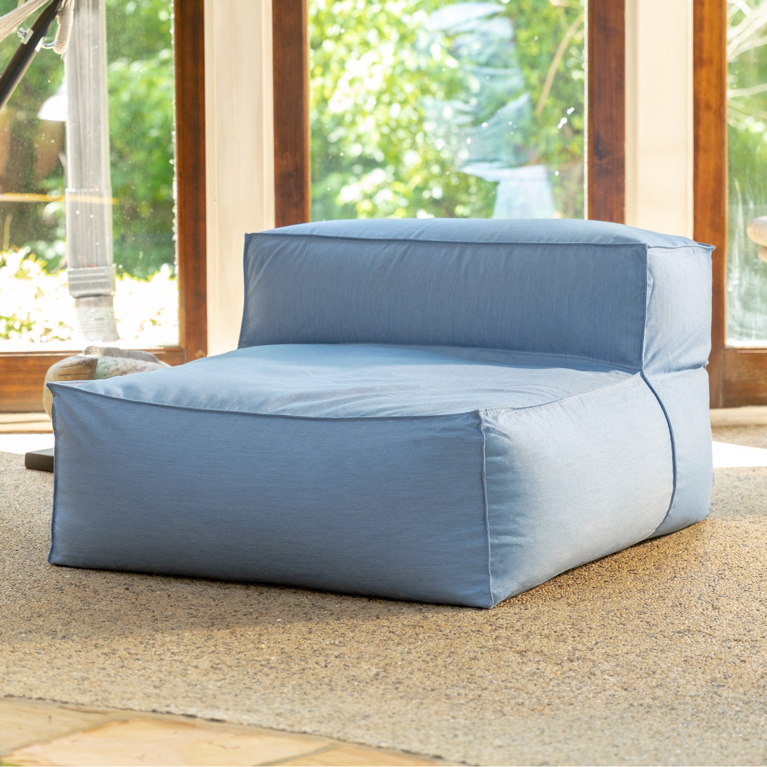 Baya Outdoor Center Seat - Luxurious Oversized European Style Outdoor Soft Seating, Sunbrella Ocean Blue