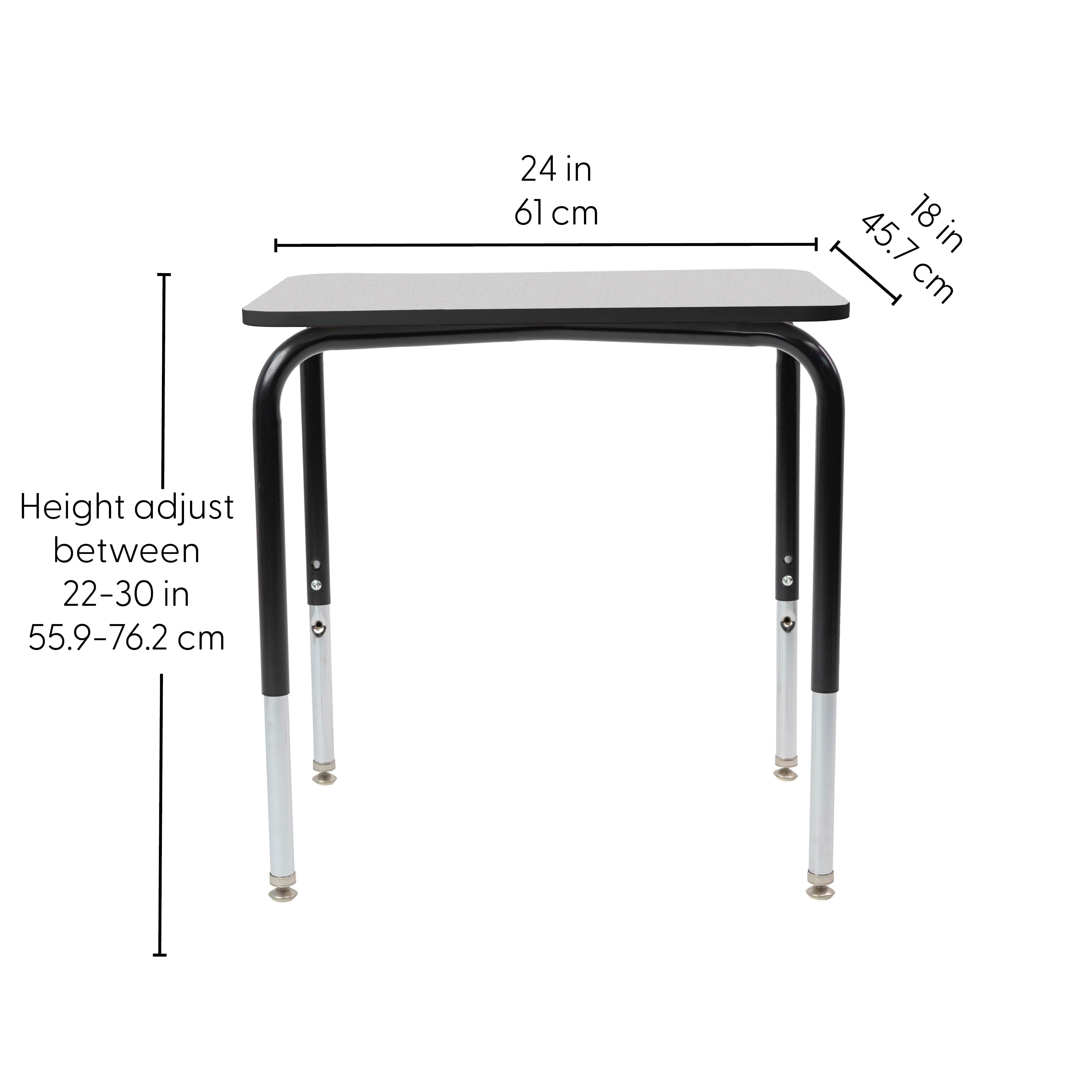 18" x 24" Belly Curve Open Front Desk, 2-pack - Gray/Black