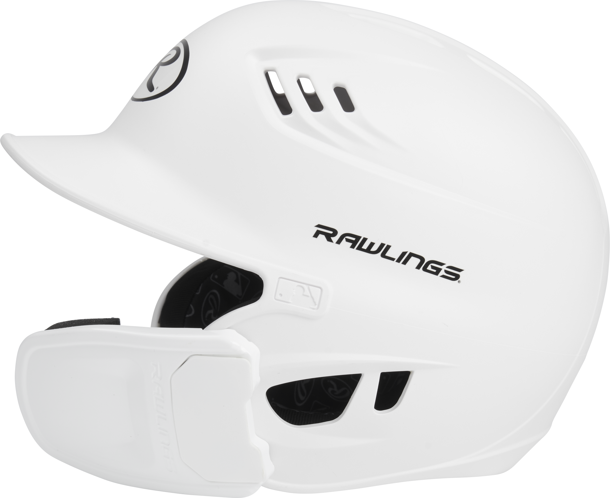 Rawlings R16 Matte Junior 1-Tone Baseball Helmet With Reversible Extension - White