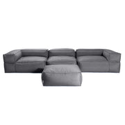 Baya 4 Piece Outdoor Sofa with Ottoman - Luxurious European Style Soft Seating, Charcoal