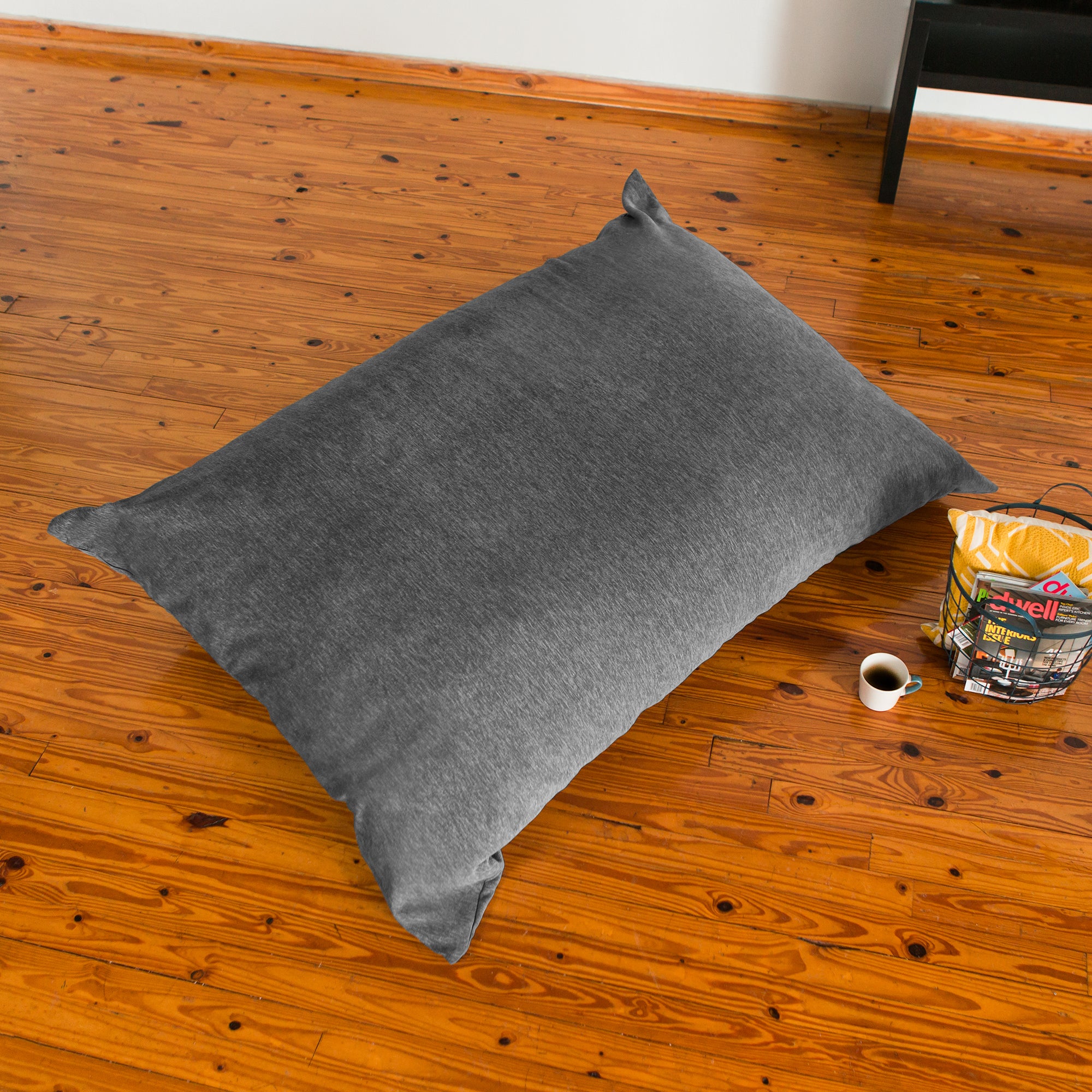Jaxx Bean Bags Jaxx Floor Pillow Bean Bag Lounger with Chenille Cover Grey…
